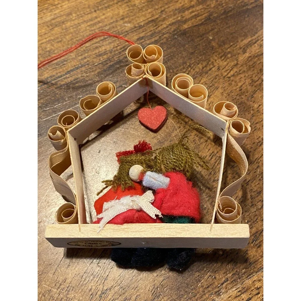 Vintage Kurt Adler Christmas Ornament Love Birds Children 1980 Holiday Tree